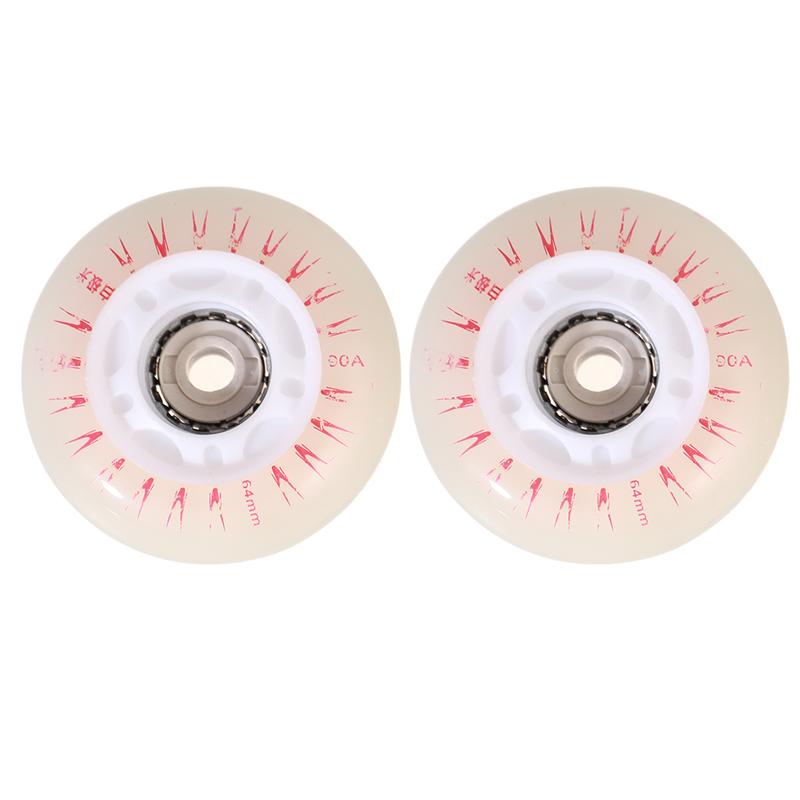 4 Uds patines de hielo ruedas luminosas PU ruedas intermitentes hermosas patines de hielo decorativos ruedas luminosas (luz colorida 60mm, sin: Red