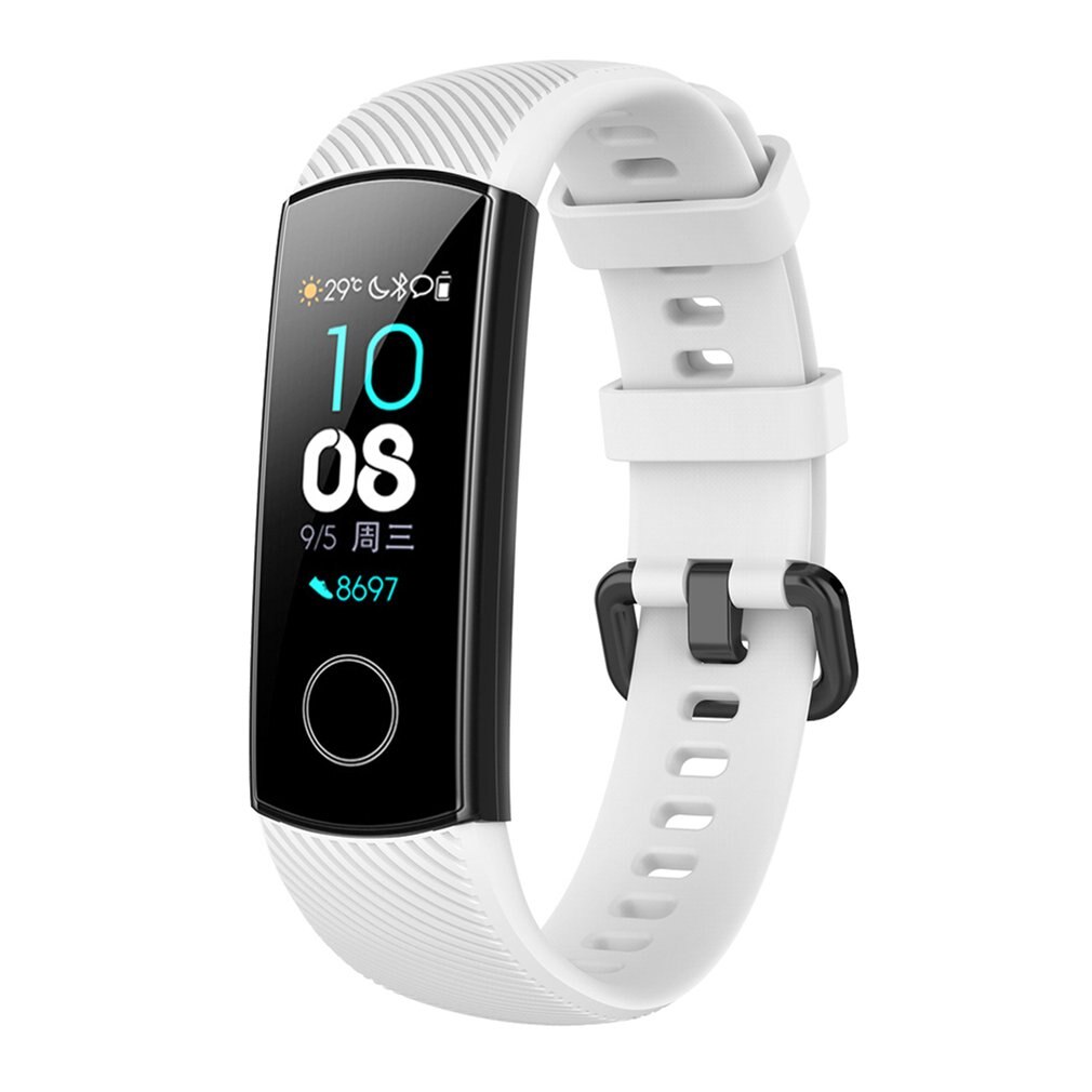 Silikon Bilek Cinturino Da Polso Per Huawei Honor Fascia 5 Standard Smart Wristband di Sport Del Sostituzione Del Braccialetto Cinturino Da Polso Cintura: white