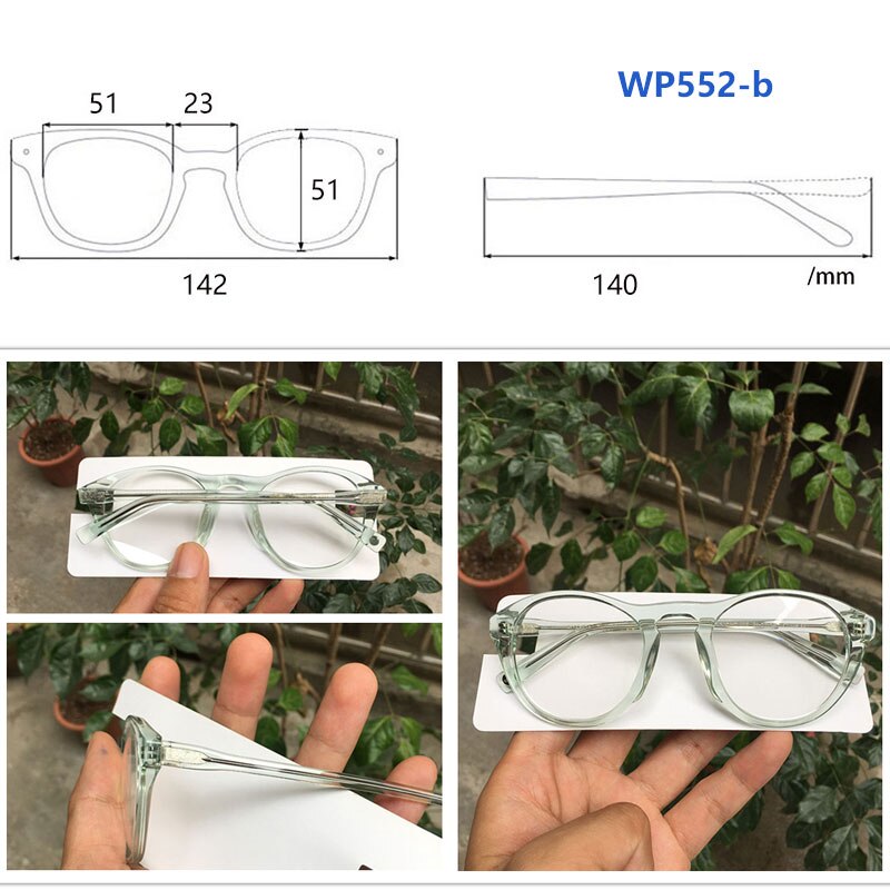 Light transparent green acetate eyeglasses frames lady york