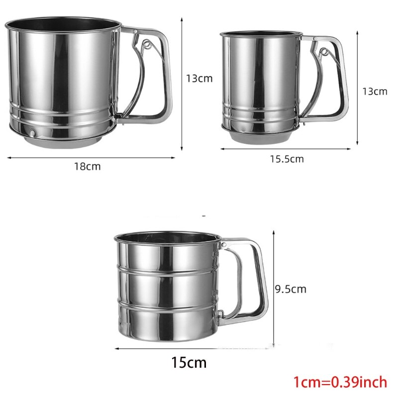 Rvs Zeefje Met Handpers Dubbele Lagen Zeef Bakken Zeef Cup Zeefje Voor Bakken Zeefje si