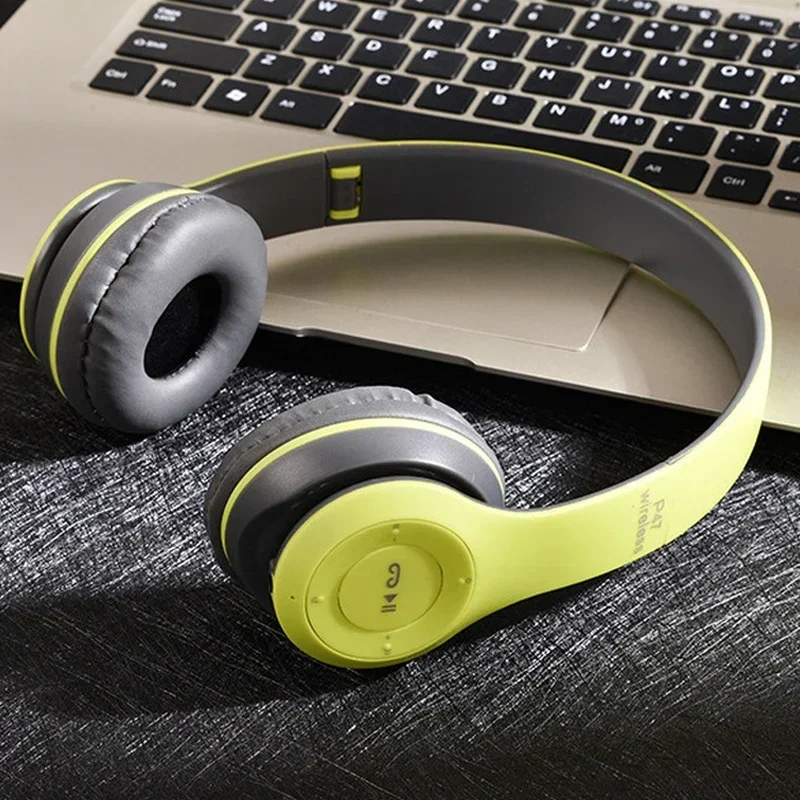 P47 auriculares inalámbricos bluetooth con micrófono auriculares con cancelación de ruido auriculares de sonido estéreo auriculares deportivos para juegos compatibles con PC: Negro