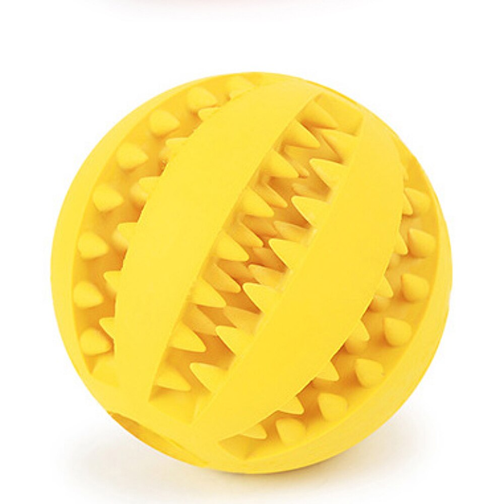 Speelgoed Voor Honden Rubber Hond Bal Voor Puppy Grappige Hond Speelgoed Voor Pet Puppies Grote Honden Gebitsreiniging Snack Bal speelgoed Voor Huisdier Producten: Yellow / M  Diameter 6CM