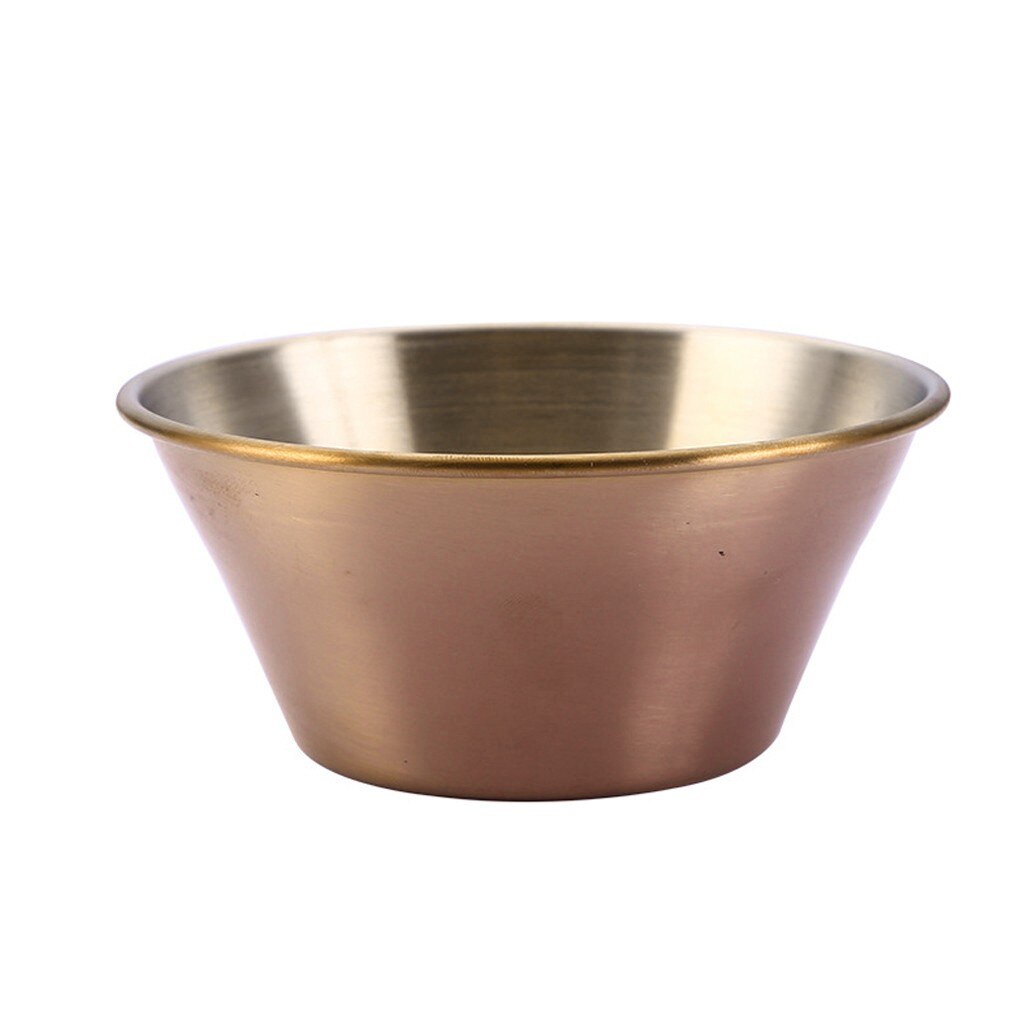 Thickened Seasoning Dishes Stainless Steel Sauce Dishes Food Dipping Bowls Snack Small Plate Practical Kitchen Tableware: Rose Gold