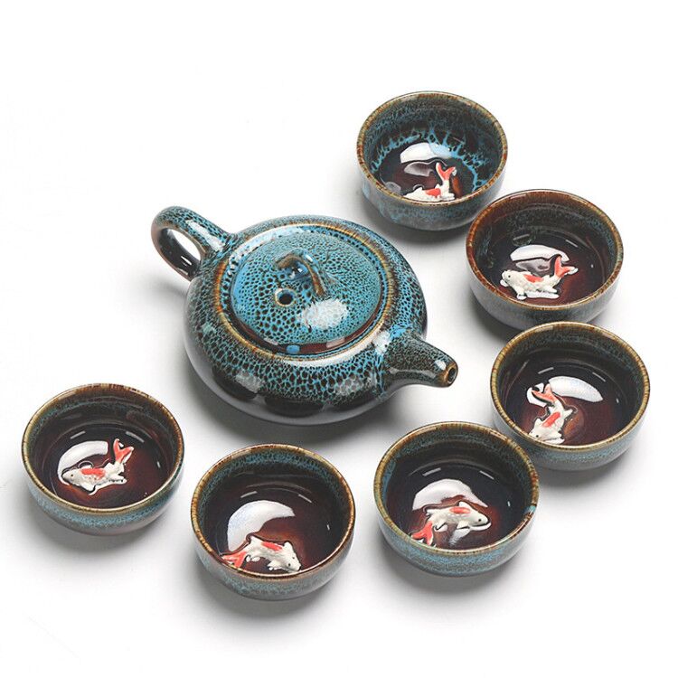 Mini Théière En Céramique Mignonne - Style Kung Fu Chinois - Dimensions ~7x4,5x4 Cm - Décoration Maison Ou Bureau - Pour Collection Ou Petit Usage