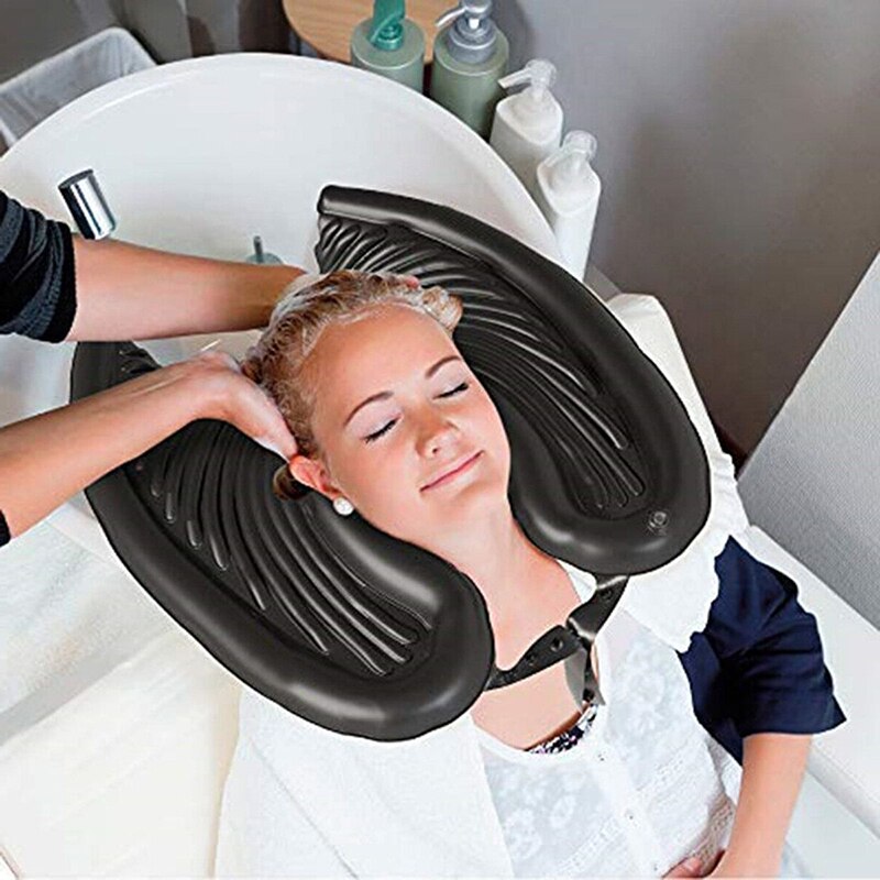 Portable Shampoo Sink Hair At Home Folding Hairdressing Head Tray for Washing Hairdresser Basin Bowl Patient Elderly Inflatable