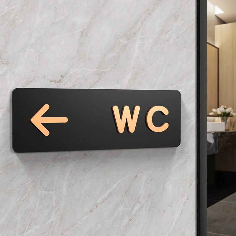 Simple Men and Women Bathroom Signs WC Public Toilet Guide Sign Index Hotel To The Left and Right Acrylic Restroom Prompt Sign: 20x30cm / apple green