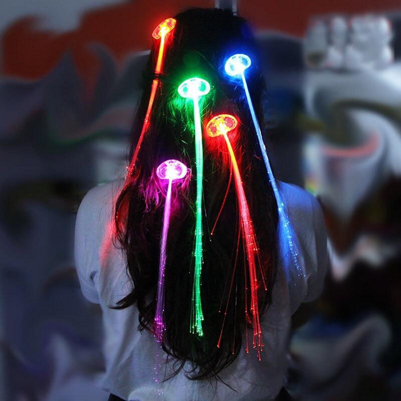 1 PCS LED Haar Vlecht Kerst Speelgoed Glowing Knippert Haar Clip Flash LED Braid Partij Lichtgevende Nieuwjaar Speelgoed Voor kinderen Kids