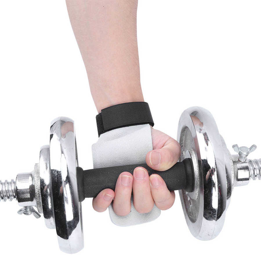 2 Stuks Lederen Gewichtheffen Handschoenen Palm Protector Workout Fitness Horizontale Parallel Bars Anti-Slip Bescherming Handschoenen