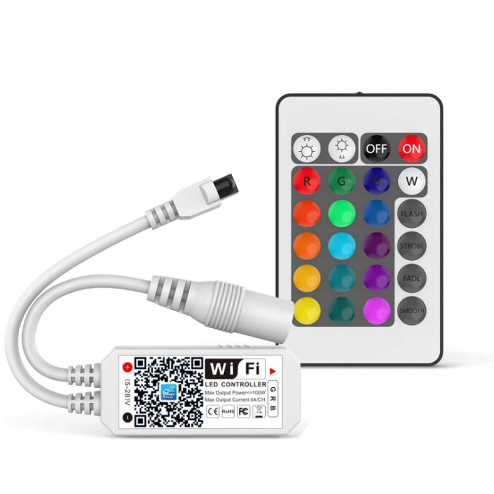 WiFi Controller Mini 24Key 44Key IR RGB Controller DC12V WiFi Wireless Remote DIY RGB LED Strip RGB Controller Led Controller: WIFI Controller24Key