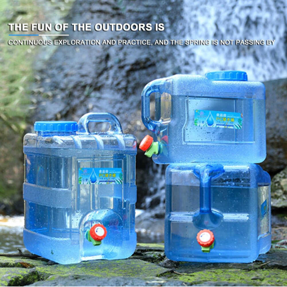 Food Grade PC Water Container Outdoor Large Capacity Water Bucket For Hiking Camping Water Tank With Faucet Water Storage Tools