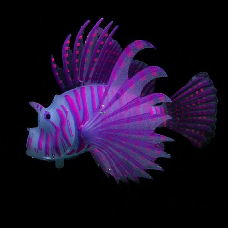 1pc glow in dark kunstmatige aquarium koraalduivel ornament aquarium aquarium decoratie kwallen huisdier decoratie voor: Maat s