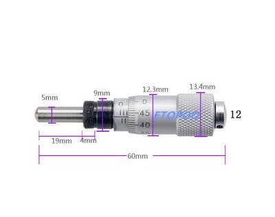 Outil de mesure à aiguille ronde plate, gamme argent 0-13mm 0-25mm 0-50mm 0.01mm, bouton de réglage moleté, mesure de la tête micromètre: 0-13mm round thread