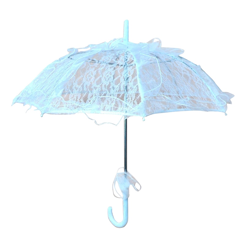 Farverig bryllup brude paraply gammel western romantisk manuel åbning fleur parasol flæser indretning blonde paraply  d30