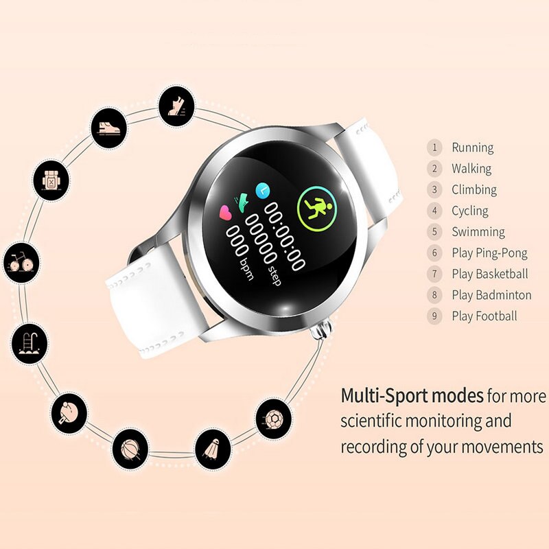 KW10 montre intelligente femmes IP68 étanche surveillance de la fréquence cardiaque Bluetooth pour Android IOS Fitness Bracelet Smartwatch