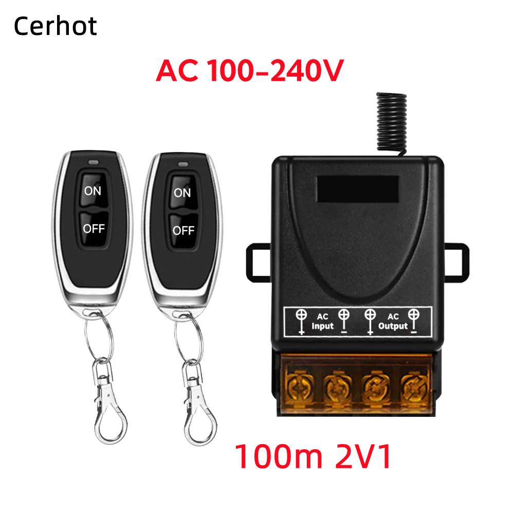 Cerhot Wireless Remote Control Switch On-off High-power 30A Wide-voltage AC 85-265V Long-distance RF433 Remote Control 3000M: WHITE