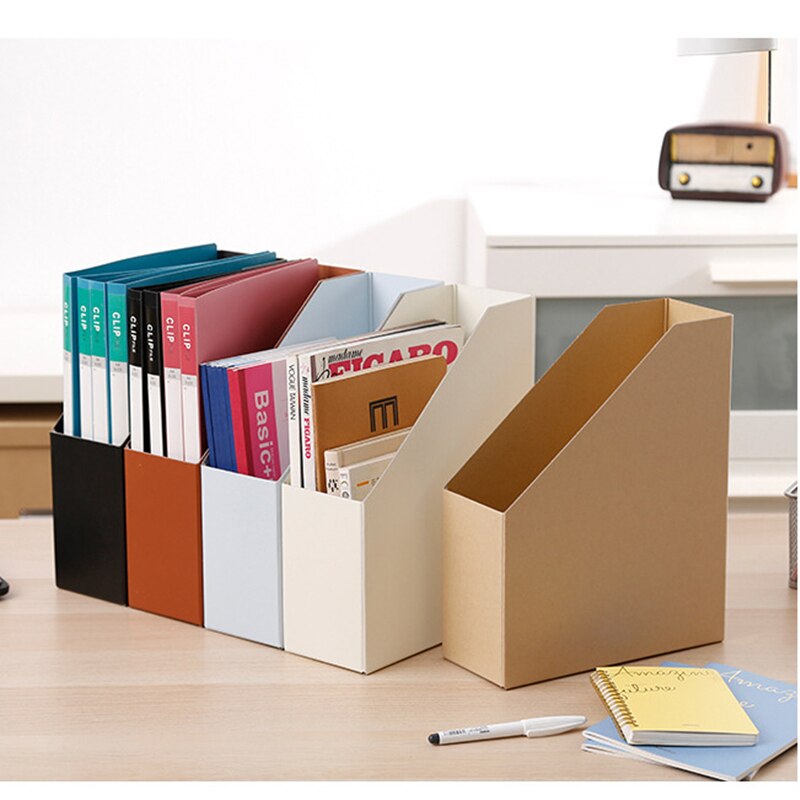 Book File Folder Stand Box Desktop Storage Box Paper Bookshelf Office Foldable