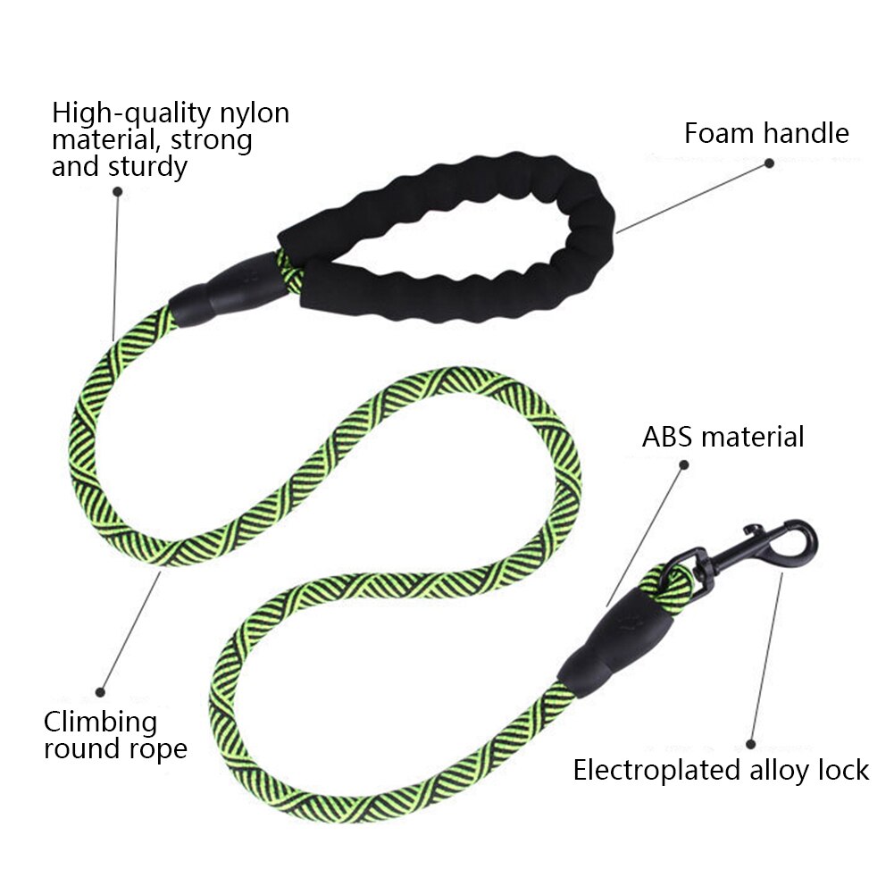Durable Dog Slip Rope Nylon Leash Adjustable Loop Collar Comfortable Leash Supports The Strongest Pulling Large Medium Dogs