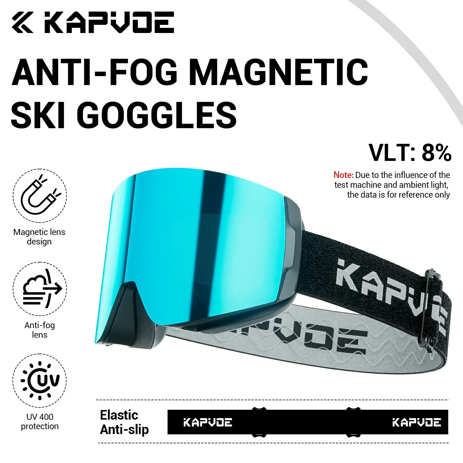 KAPVOE Photochromic Outdoor Sport Ski Snowboard Goggle Men UV400 Protection Women Glasses Magnetic Attraction Skiing Goggles: Orange