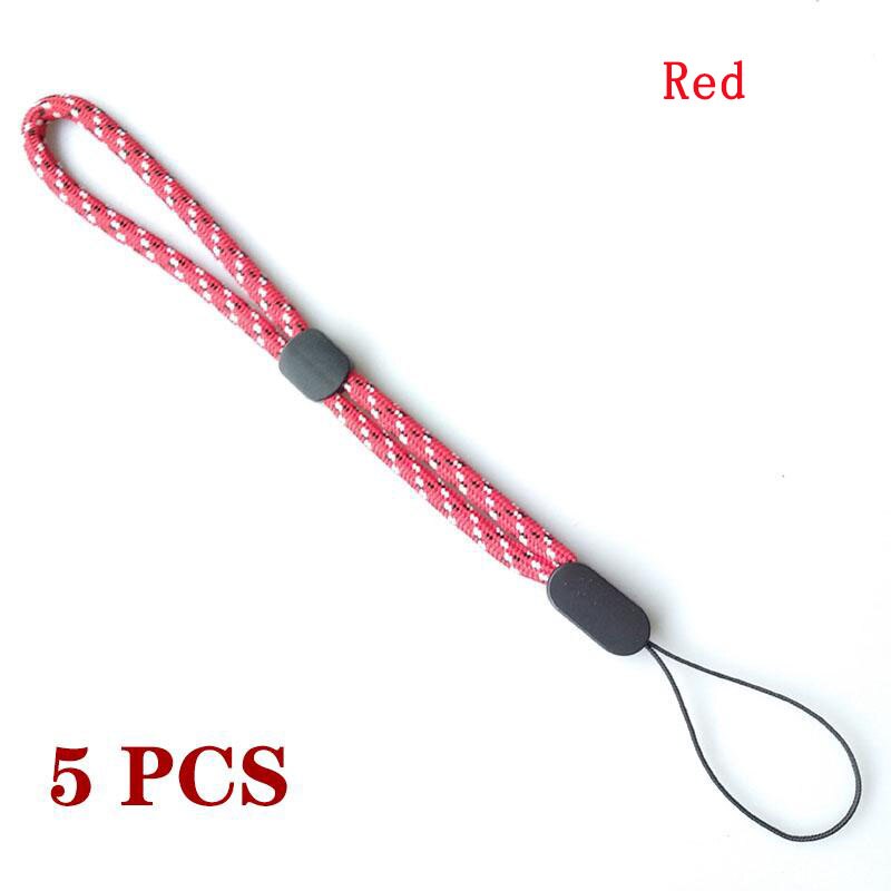 5 pièces réglable porte-clés étui de téléphone à lanière lanière lampe de poche caméra PSP U disque Airpods MP3 MP4 iPod Anti-perte dragonne: red