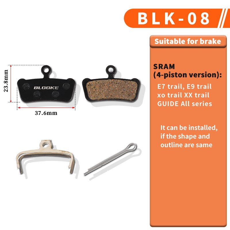 10 pares de pastillas de freno de disco para bicicleta de montaña, pastillas de freno de resina para Shimano B01S 7100 MT200 AVID BB5 BB7 NUTT HB100 SRAM Tektro: BK08-10P