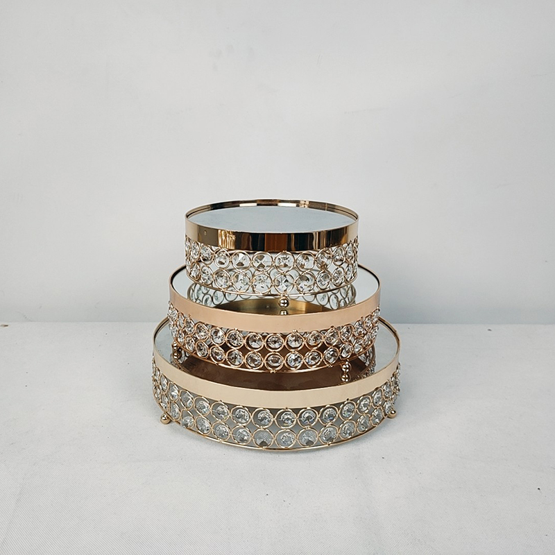 Krystal guld kage stand dessert holder bryllup fest fødselsdag te kage stand