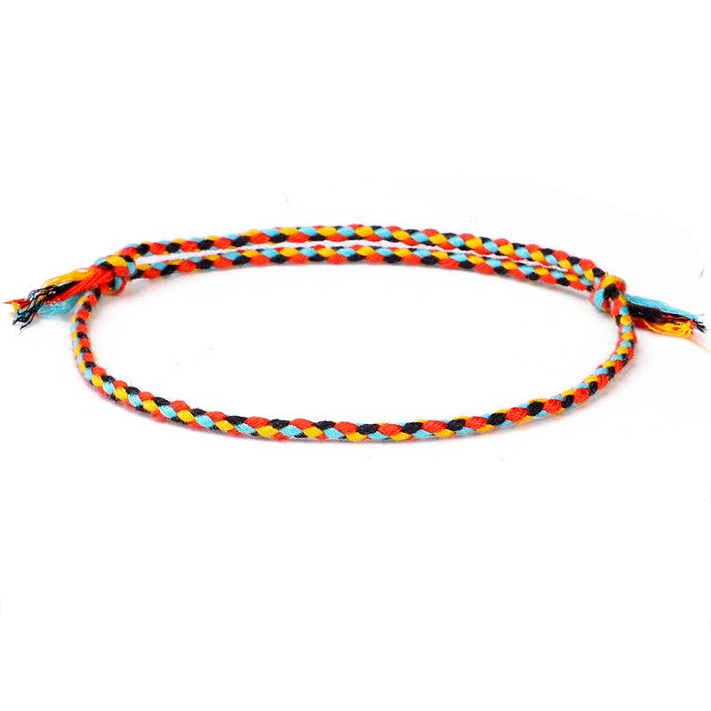 Pulsera de cuerda multicolor trenzada hecha a mano para hombre y mujer, brazalete ajustable étnico, joyería, de pareja