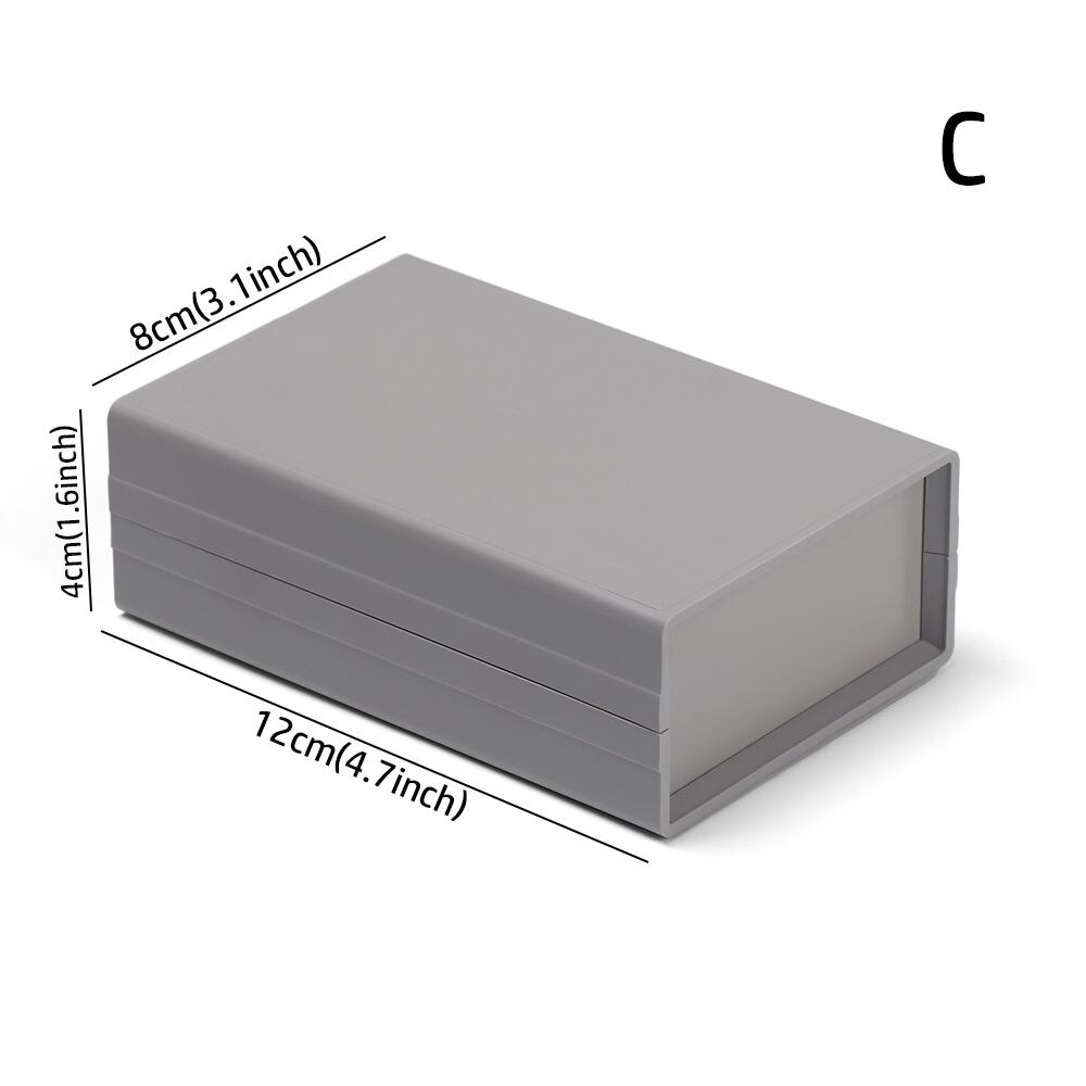 ABS Plastic Electronic Project Box 9 sizes White Enclosure Boxes Waterproof Cover Project Instrument Storage Case Supplies: 120x80x40mm-C