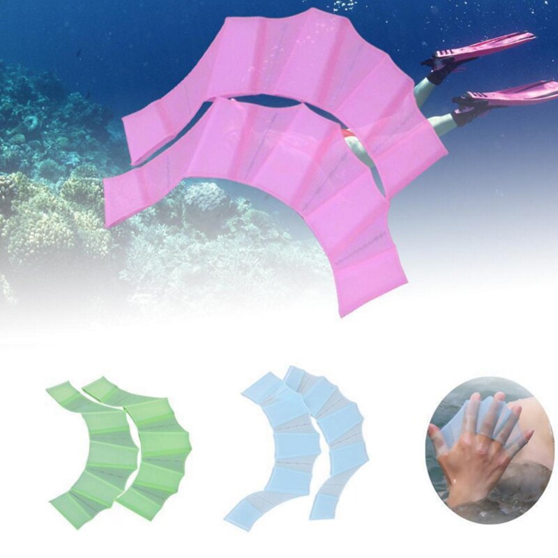 1 Paar Kikker Siliconen Hand Zwemmen Vinnen Handboeien Flippers Swim Palm Vinger DX88
