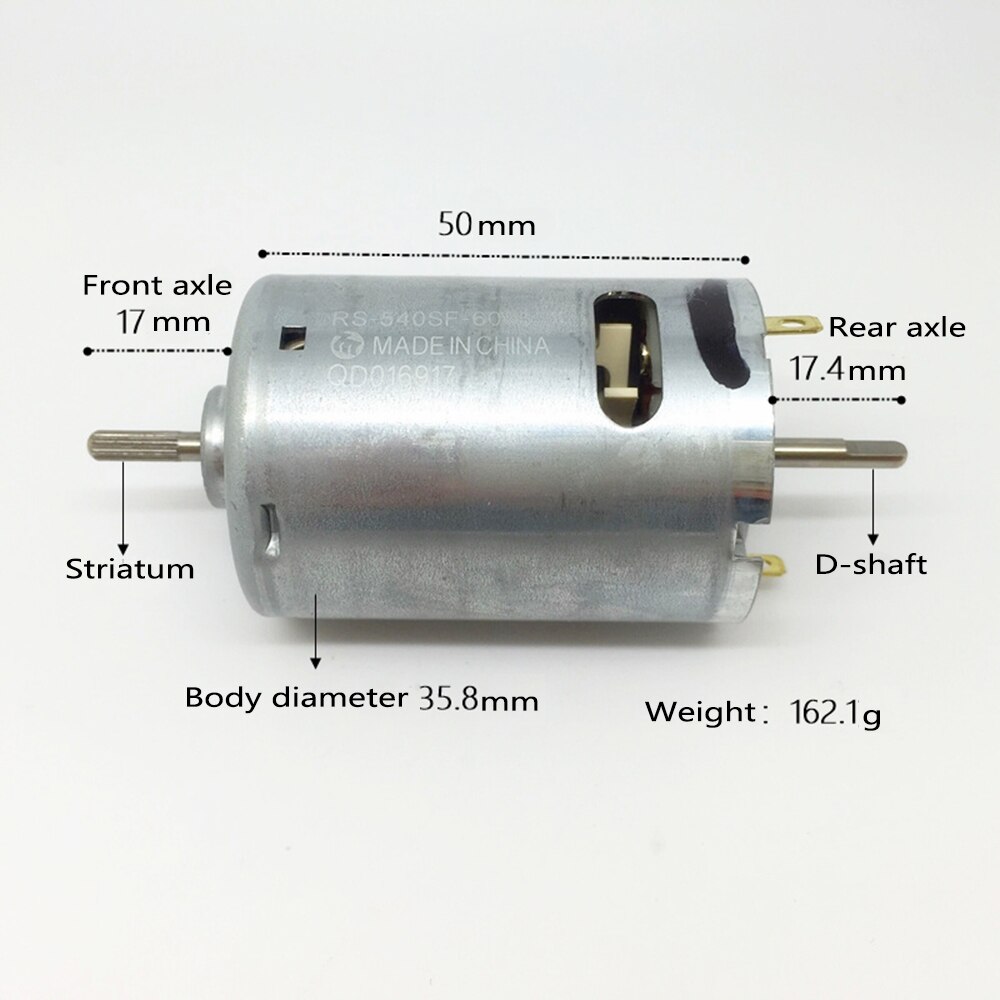 Mabuchi Motor Double-headed Shaft Micro RS-540SF-6035 DC Carbon Brush Motor DC 3V 6V 9V 12V 1.2A 22500 RPM High Speed High Power
