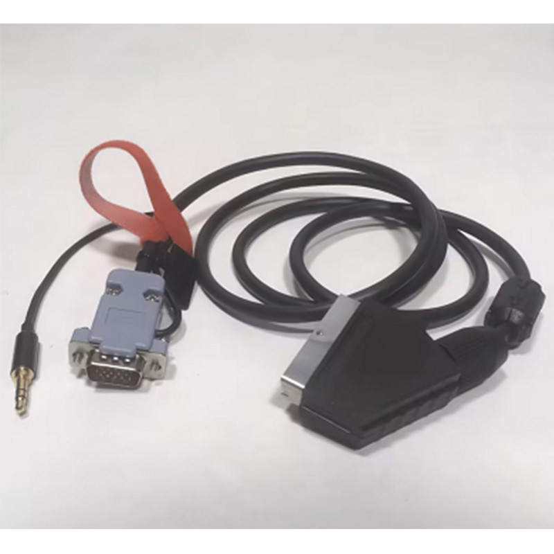 Mister fpga vga til scart rgb/rgbs-kabel til fc fpga-familiecomputer crt emu-driver pc med lav opløsning, ren kobber 3.5mm lyd: Default Title