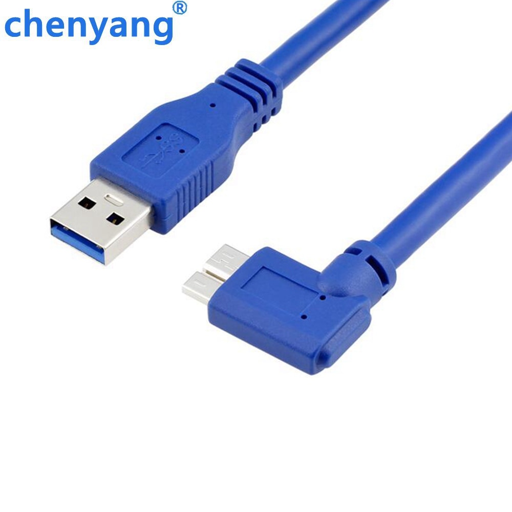 High Speed USB 3.0 to 90 Degree Right Angled Micro B Cable for Mobile Hard Disk USB 3.0 Cable line 60cm/100cm