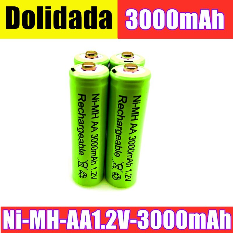 Aa-batterij 3000 mah oplaadbare batterij ni -mh 1.2 v aa-batterij, geschikt voor zaklamp, afstandsbediening, speelgoed, elektrisch scheerapparaat, enz.