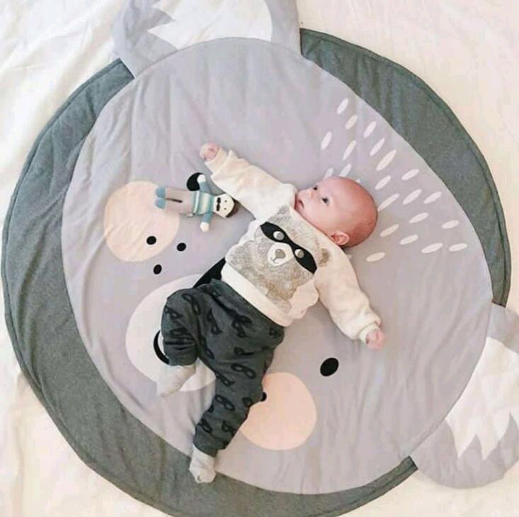 Cartoon Olifant Baby Deken Baby Speelmatten Peuter Kids Kruipen Ronde Tapijt Tapijt Nordic Kids Bed Room Decor Foto Props: 16