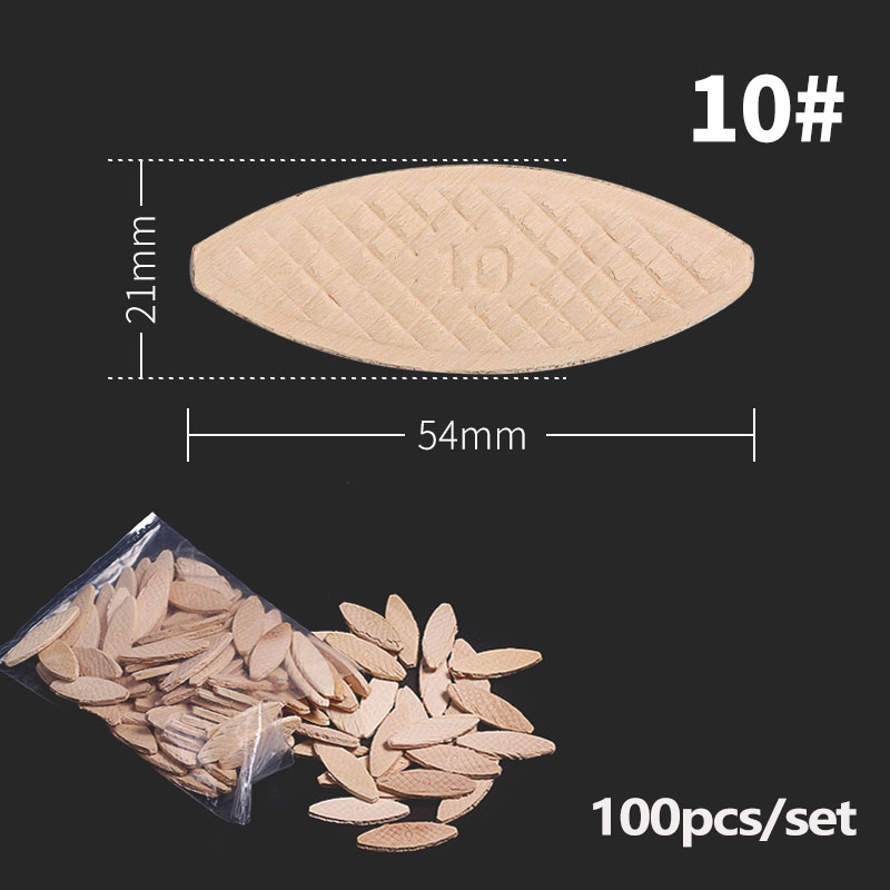 Galletas de madera surtidas de tres tipos para máquina de espiga, accesorio para carpintería, Jointer, n. ° 0/100, 10/20 unids/bolsa: Gris claro