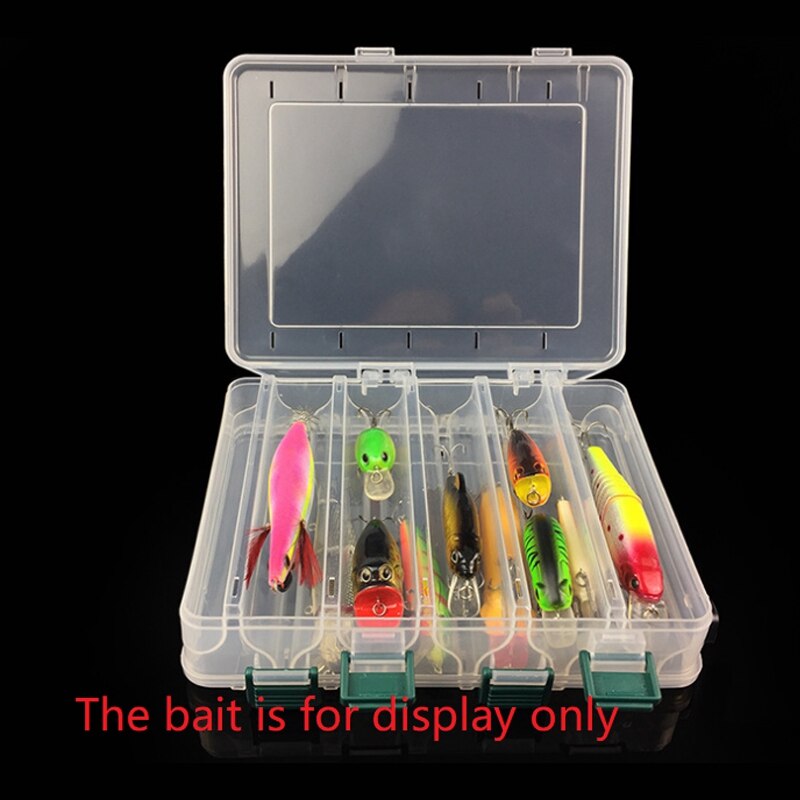 Compartments Double Sided Fishing Tackle Box Hard Plastic Clear Fishing Lure Bait Hooks Accessory Storage Case Container