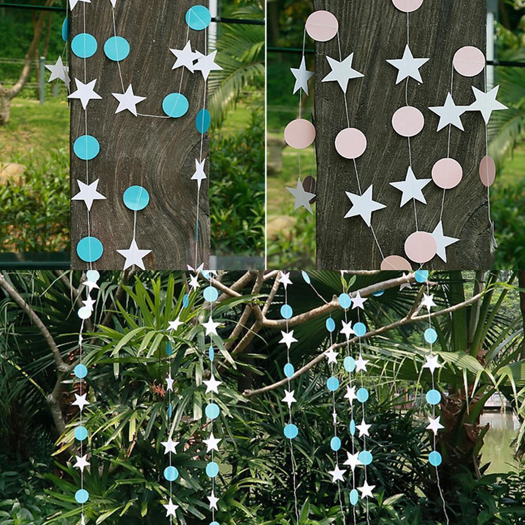 Paper Garland Strings Star Shape Wedding Party Bridal Home Hanging Decoration