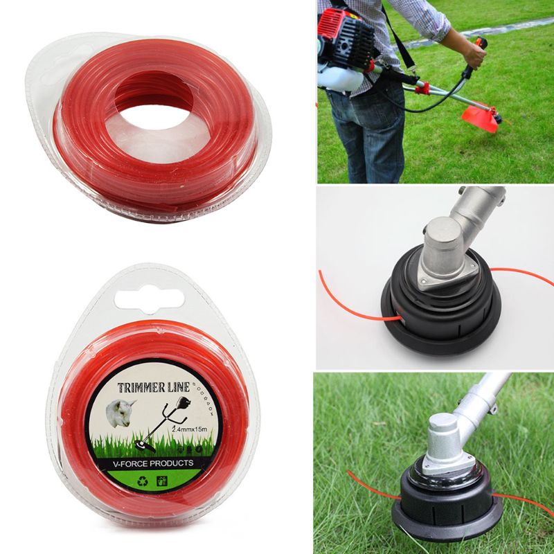 2.4mm×15m Grass Cut Strimmer Line Round Nylon Cord Wire String For Grass Trimmer