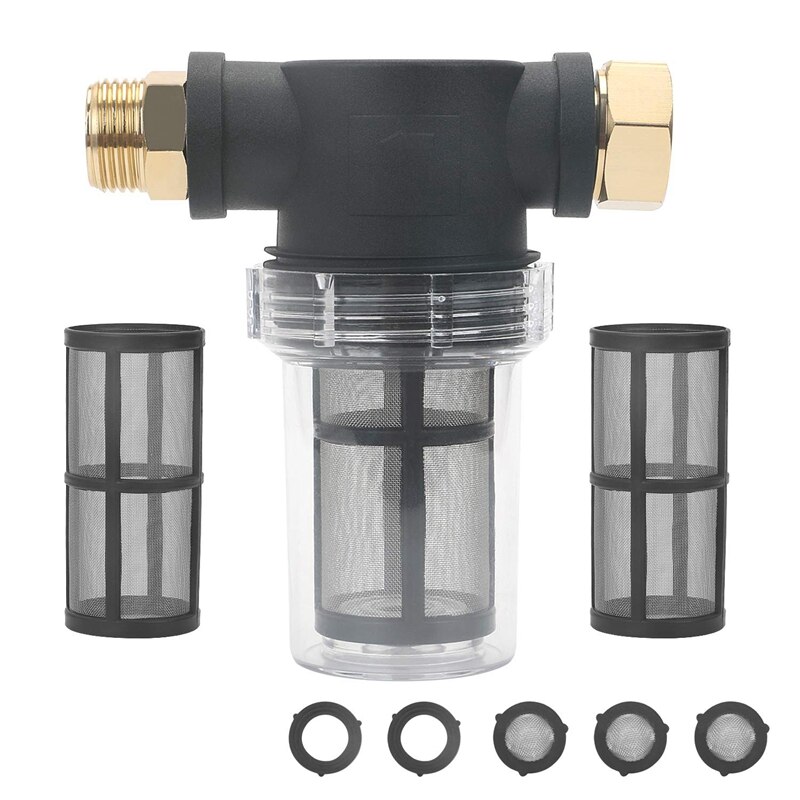 3/4Inch Garden Hose Filter for Pressure Washer Inlet Water, Sediment Filter Attachment for Outdoor Gardening Water Inlet Filter