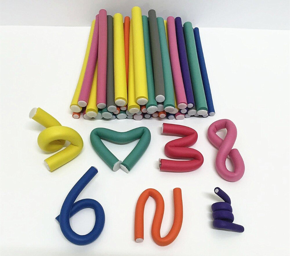 Bei 18 cm 42 teile/satz 7 Arten haar Eisstockschießen flexi stangen kunststoff Magie Haar Lockenwickler DIY lange haar kräuseln werkzeuge