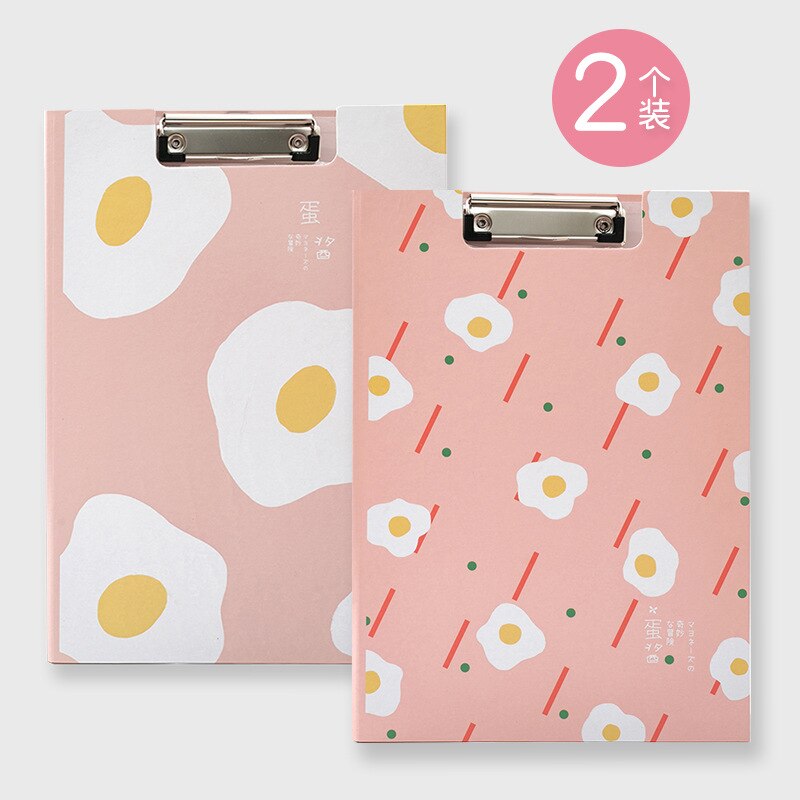 2pcs/set Cartoon A4 Flip Clip Student Cute Paper Clipboard Folder Pad for Office Supply Writing Clipboard Stationery School: B