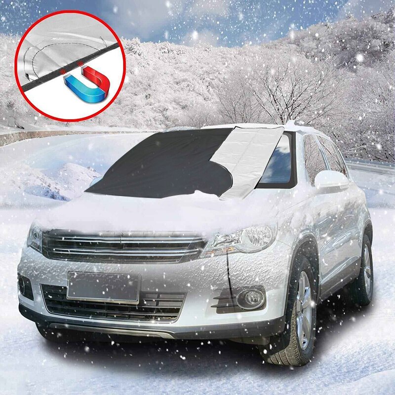 AOZBZ Draagbare Auto Magneet Voorruit Sneeuw Voorruit Zilver Zwart Cover Zonnescherm Ijs Sneeuw Vorst Protector