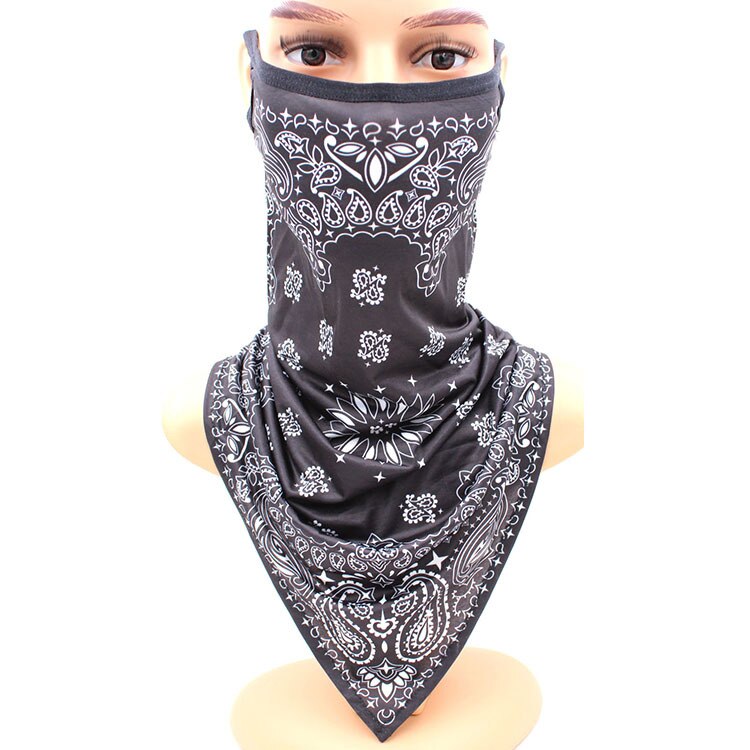 Magisk triangel pannband is siden mask andas utomhus cykling hängande öron halsduk brokig balaclava halsduk: Y06