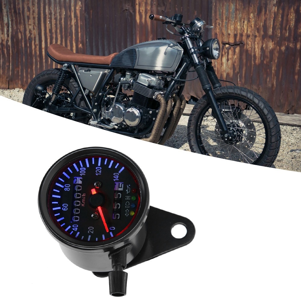 LED Backlight 12 V Motorcycle Dual Odometer Speedometer Gauge Instruments Kit for Cafe Racer Motorcycle Accessories