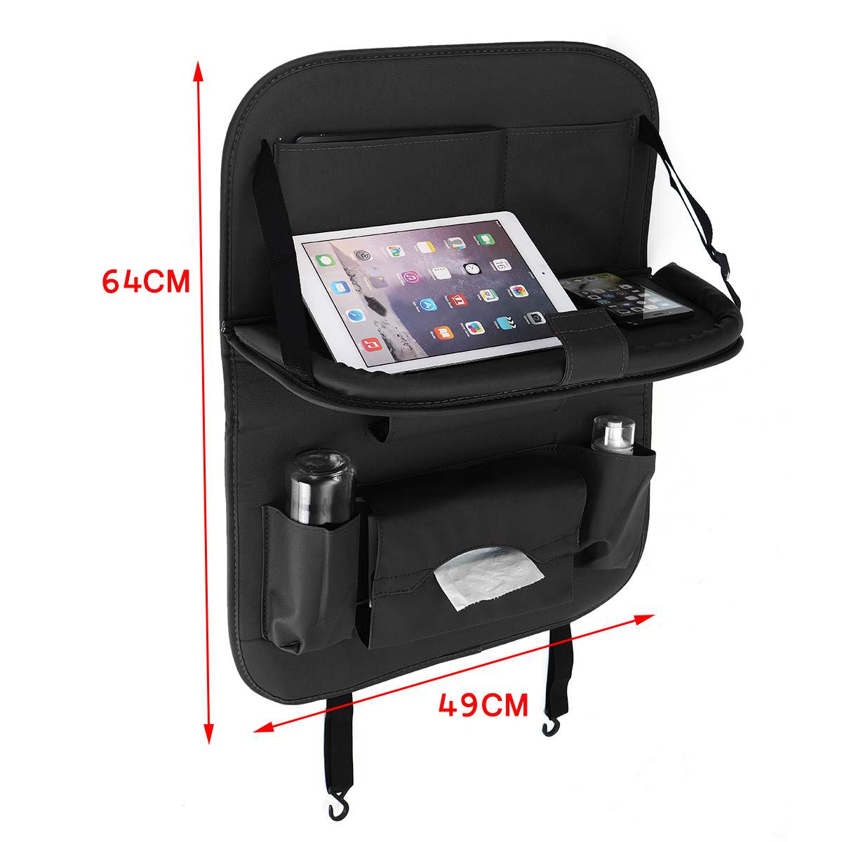 Soporte plegable para taza de coche, organizador Interior multifunción para coche, soporte para asiento de vehículo, soporte para botella de teléfono, soporte para bebidas, cajas de comida, bandeja