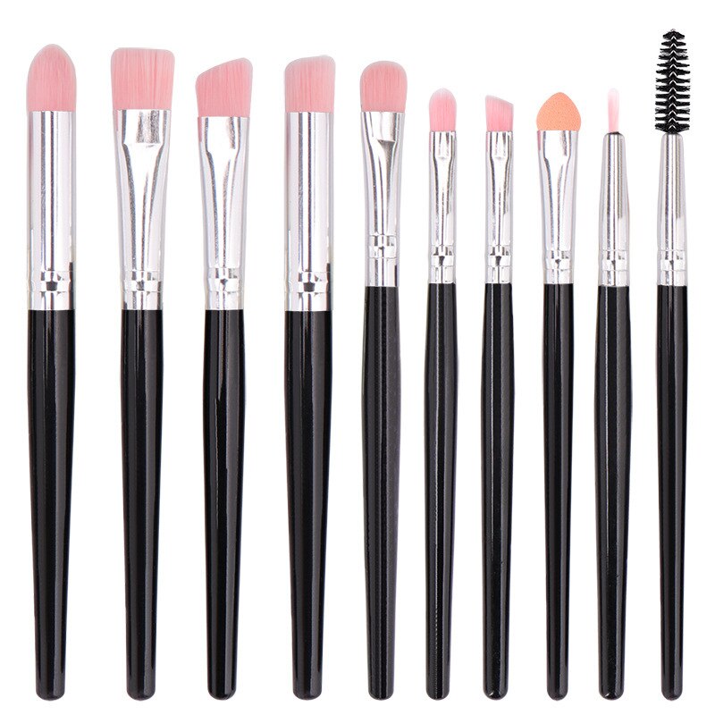 10 pièces maquillage des yeux fard à paupières cils pinceaux ensemble multifonctionnel correcteur réparation capacité fondation beauté brosse outils: black SL