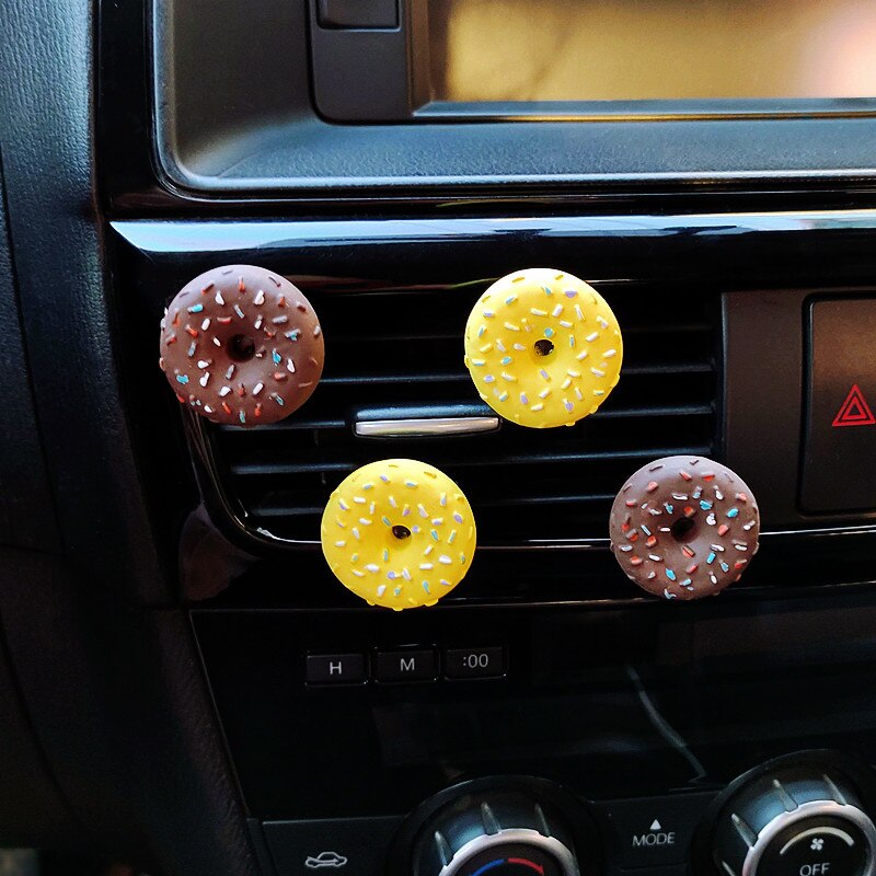 Mini Donuts, modèle de voiture, désodorisant d&#39;air, Simulation de Donuts, accessoires de voiture mignons, Clip d&#39;aromathérapie d&#39;intérieur pour femme