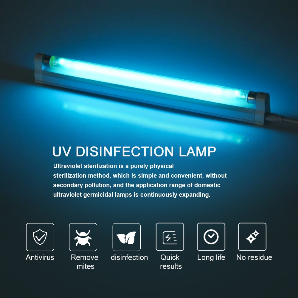 Quartz Lamp UV Sterilizer Lamp 220V 110V 6W 8W T5 Tube Ozone Germicidal Light Bactericidal Ultraviolet Lamp Disinfection Deodor