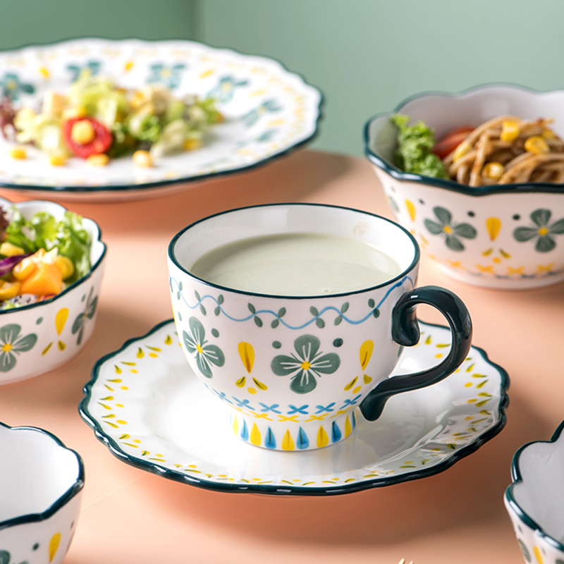 Dinner Full Tableware Of Plates Luxury Serving European Style Dishes And Plates Sets Kitchen Vajilla Completa De Platos Plates