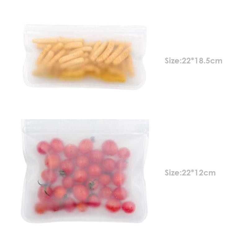 10 stk peva silikone madopbevaringspose genanvendelig frysepose lynlås lækagesikker top frugt madpakke