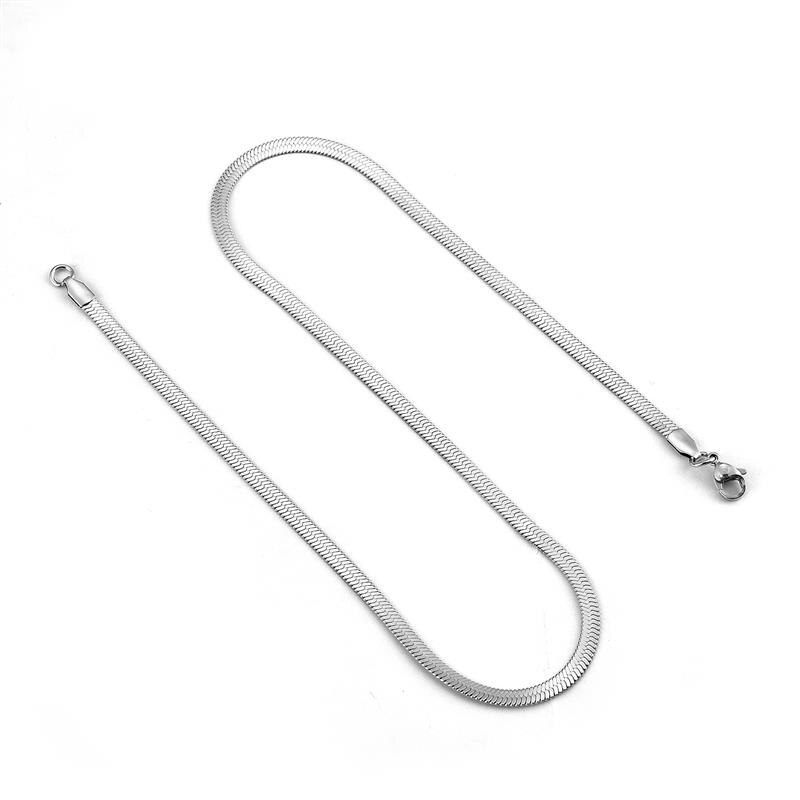 Collier plat en acier inoxydable pour hommes, chaîne serpent filmée imperméable, , bijoux, différentes longueurs, ras du cou, clavicule: 60cm / Plaqué bronze antique